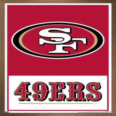 NFL San Francisco 49ers - Logo 21 Wall Poster, 22.4L" x 14.7W", Bronze Framed Version