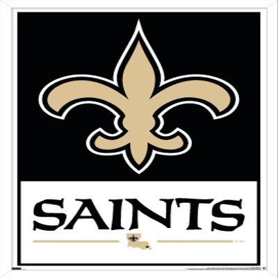 Trends International NFL New Orleans Saints - Logo 21 Wall Poster, 34L x 22.4W, White Framed Version