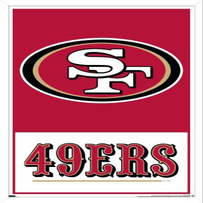 NFL San Francisco 49ers - Logo 21 Wall Poster, 22.4L" x 14.7W", White Framed Version
