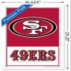 NFL San Francisco 49ers - Logo 21 Wall Poster, 22.4L" x 14.7W", White Framed Version view 3