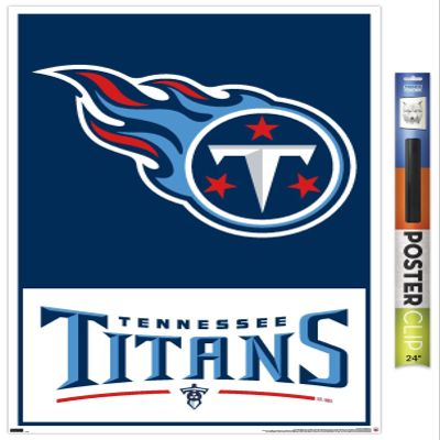NFL Tennessee Titans - Logo 21 Wall Poster, 34L" x 22.4W", Premium Poster & Clip Bundle