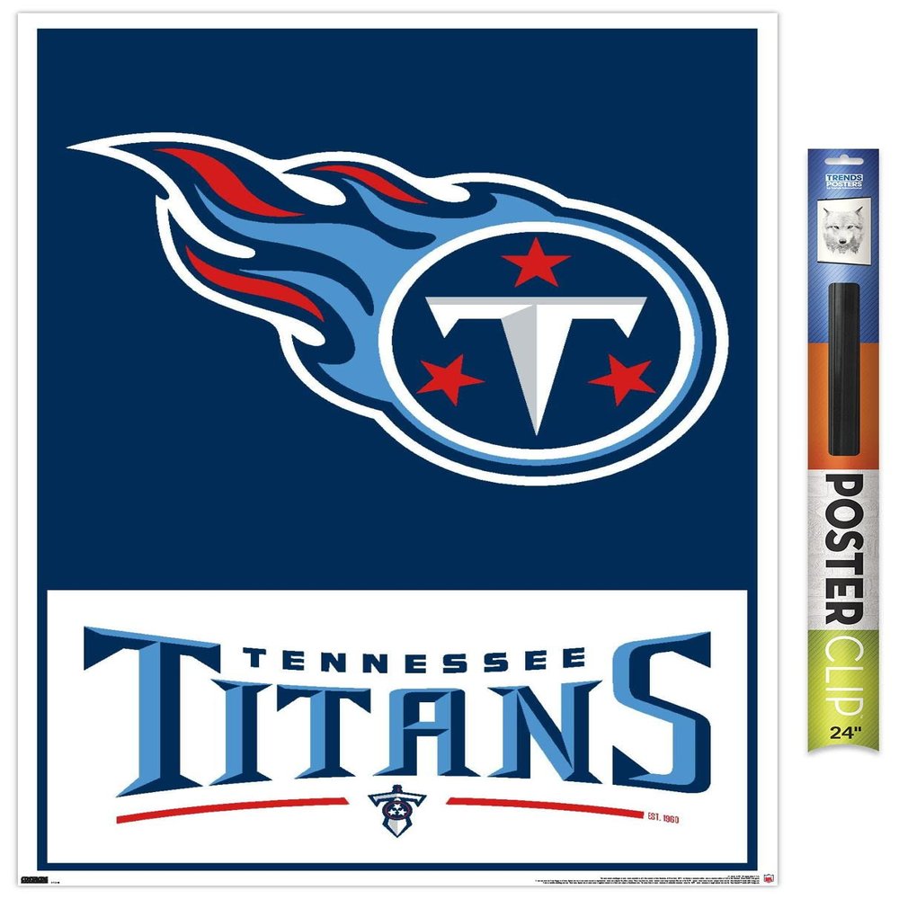 NFL Tennessee Titans - Logo 21 Wall Poster, 34L" x 22.4W", Premium Poster & Clip Bundle