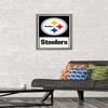 NFL Pittsburgh Steelers - Logo 21 Wall Poster, 22.4L" x 14.7W", Barnwood Framed Version view 2