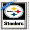 NFL Pittsburgh Steelers - Logo 21 Wall Poster, 22.4L" x 14.7W", Barnwood Framed Version view 3