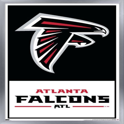 Trends International NFL Atlanta Falcons - Logo 21 Wall Poster, 22.4L x 14.7W, Silver Framed Version