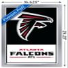 Trends International NFL Atlanta Falcons - Logo 21 Wall Poster, 22.4L x 14.7W, Silver Framed Version view 3