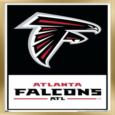 Trends International NFL Atlanta Falcons - Logo 21 Wall Poster, 22.4L x 14.7W, Gold Framed Version