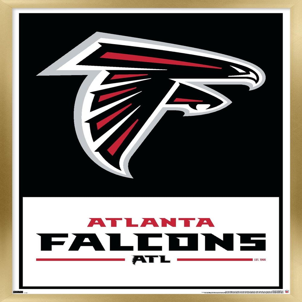 Trends International NFL Atlanta Falcons - Logo 21 Wall Poster, 22.4L x 14.7W, Gold Framed Version