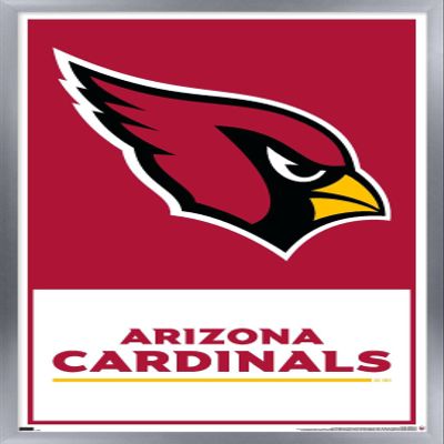Trends International NFL Arizona Cardinals - Logo 21 Wall Poster, 22.4L x 14.7W, Silver Framed Version