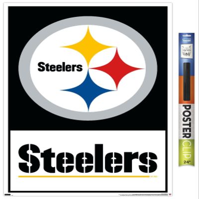 NFL Pittsburgh Steelers - Logo 21 Wall Poster, 34L" x 22.4W", Premium Poster & Clip Bundle