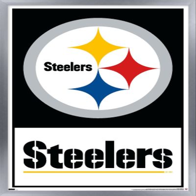 NFL Pittsburgh Steelers - Logo 21 Wall Poster, 22.4L" x 14.7W", Silver Framed Version