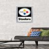 NFL Pittsburgh Steelers - Logo 21 Wall Poster, 22.4L" x 14.7W", Silver Framed Version view 2