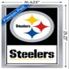 NFL Pittsburgh Steelers - Logo 21 Wall Poster, 22.4L" x 14.7W", Silver Framed Version view 3