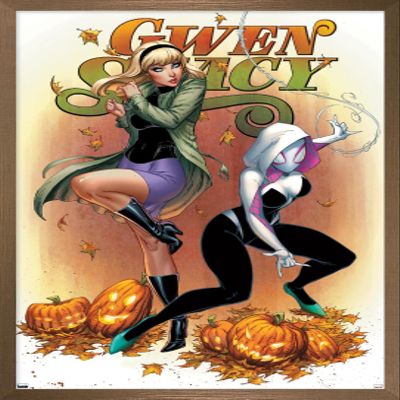 Trends International Marvel Comics Ghost Spider - Gwen Stacy #1 Wall Poster, 22.4L x 14.7W, Bronze Framed Version