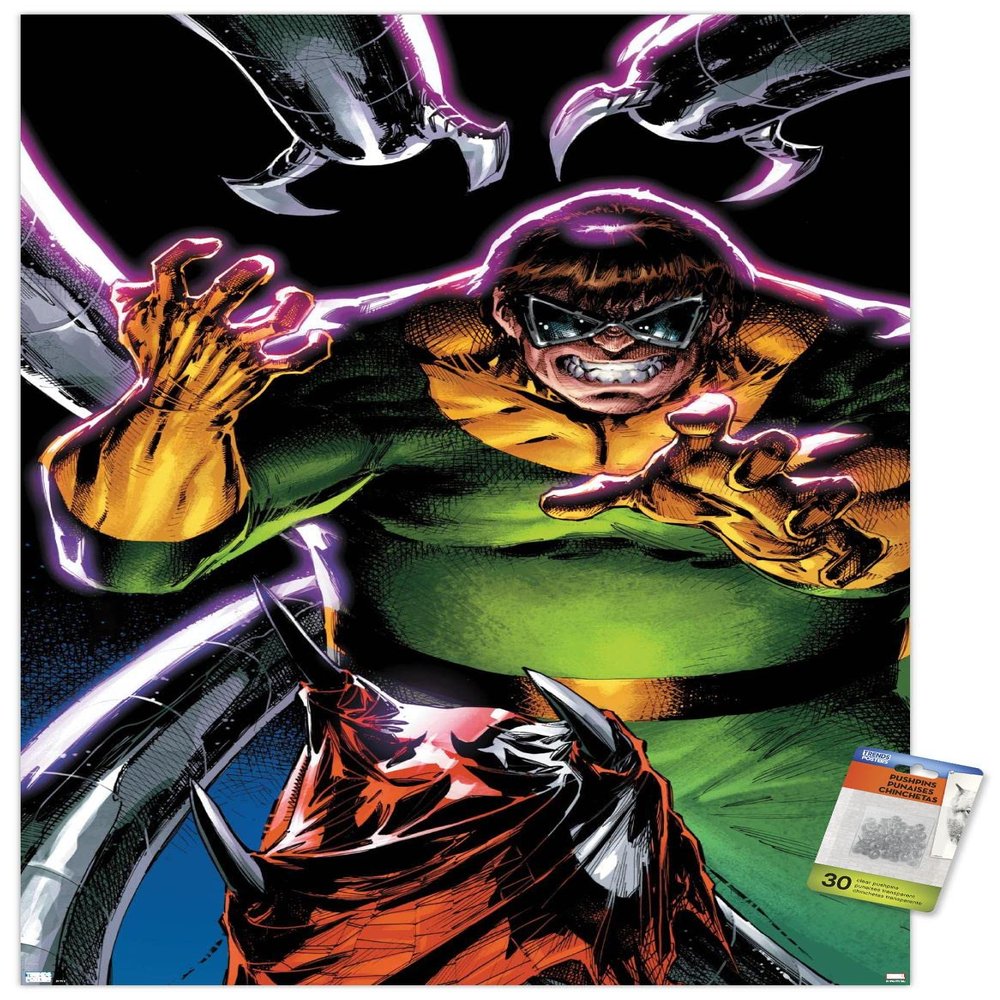 Trends International Marvel Comics Doctor Octopus - The Amazing Spider-Man #3 Wall Poster, 22.37" x 34.00", Premium Poster & Push Pin Bundle