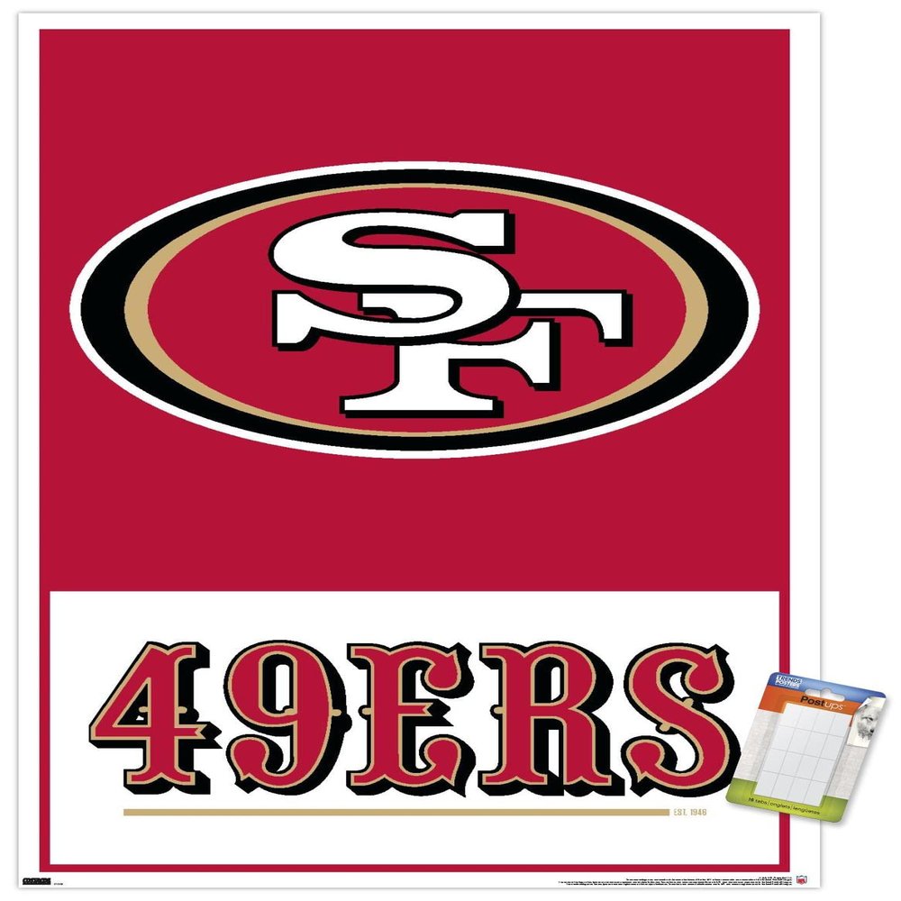 NFL San Francisco 49ers - Logo 21 Wall Poster, 34L" x 22.4W", Premium Poster & Mount Bundle