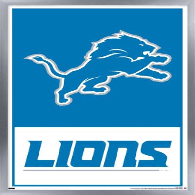 NFL Detroit Lions - Logo 21 Wall Poster, 34L" x 22.4W", Silver Framed Version
