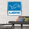 NFL Detroit Lions - Logo 21 Wall Poster, 34L" x 22.4W", Silver Framed Version view 2