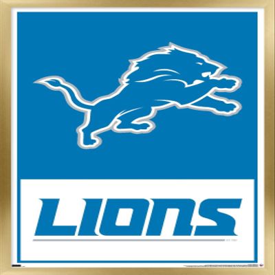 NFL Detroit Lions - Logo 21 Wall Poster, 34L" x 22.4W", Gold Framed Version