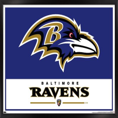NFL Baltimore Ravens - Logo 21 Wall Poster, 22.4L" x 14.7W", Black Framed Version