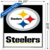 NFL Pittsburgh Steelers - Logo 21 Wall Poster, 34L" x 22.4W", White Framed Version view 3
