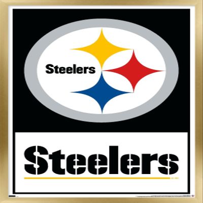 NFL Pittsburgh Steelers - Logo 21 Wall Poster, 34L" x 22.4W", Gold Framed Version