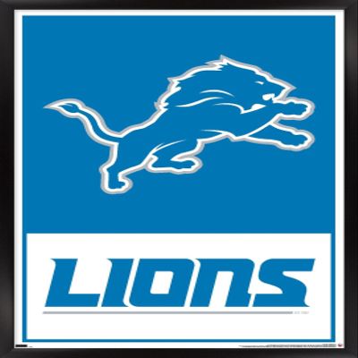 NFL Detroit Lions - Logo 21 Wall Poster, 34L" x 22.4W", Black Framed Version