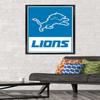 NFL Detroit Lions - Logo 21 Wall Poster, 34L" x 22.4W", Black Framed Version view 2