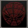 Trends International Marvel Comics Spider-Man - Word Mask Wall Poster, 22.4L x 14.7W, Barnwood Framed Version view 1