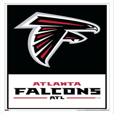 Trends International NFL Atlanta Falcons - Logo 21 Wall Poster, 22.4L x 14.7W, White Framed Version