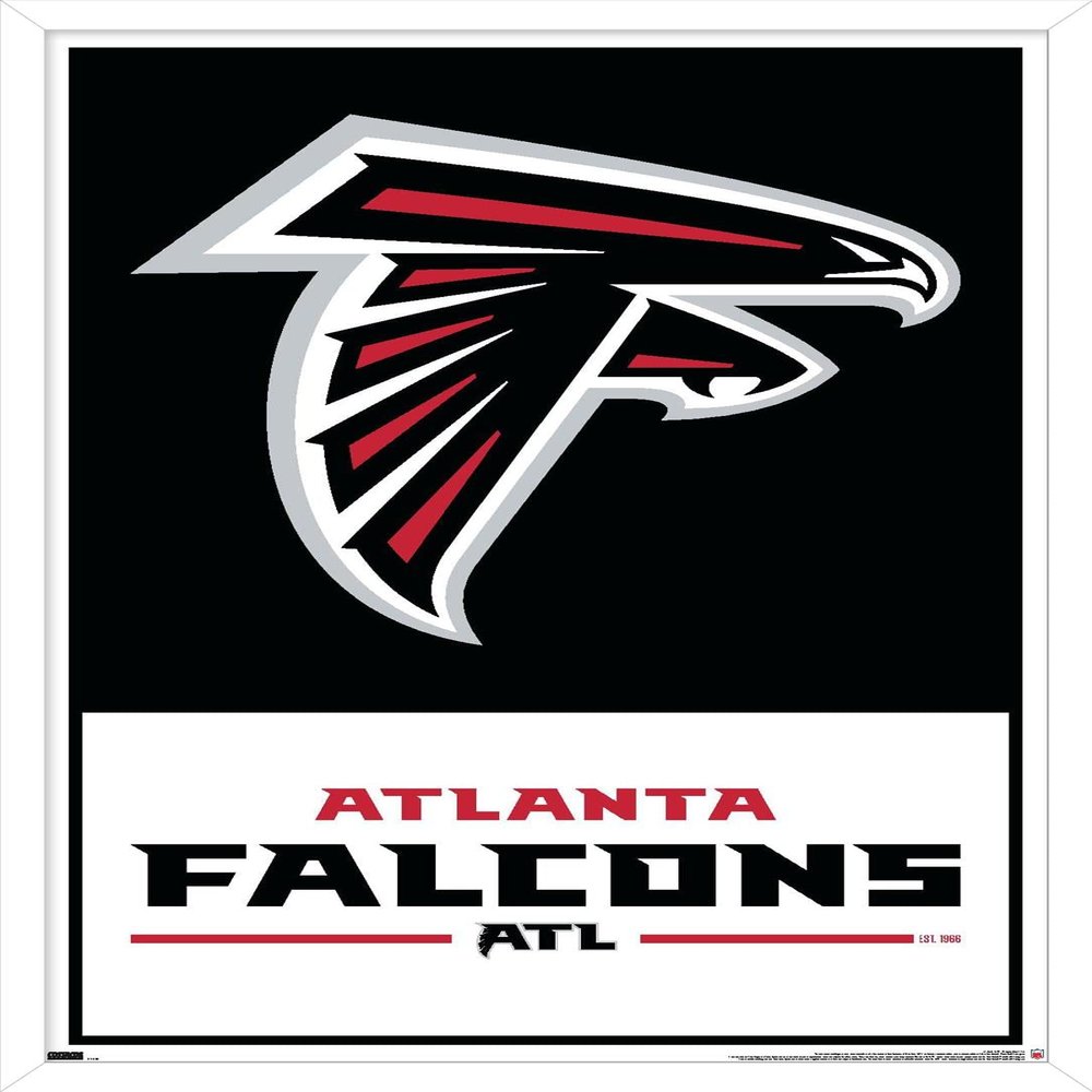 Trends International NFL Atlanta Falcons - Logo 21 Wall Poster, 22.4L x 14.7W, White Framed Version