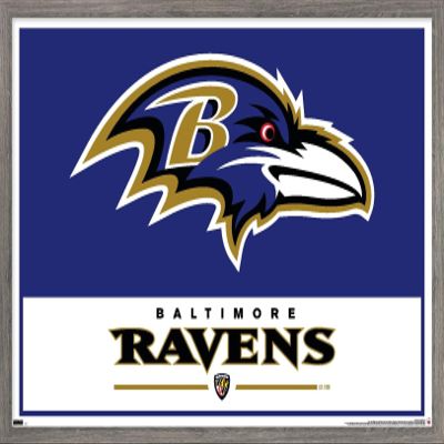 NFL Baltimore Ravens - Logo 21 Wall Poster, 34L" x 22.4W", Barnwood Framed Version