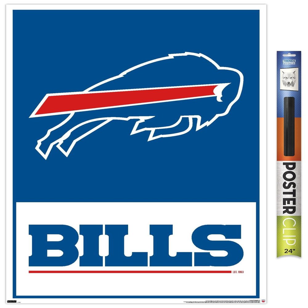 NFL Buffalo Bills - Logo 21 Wall Poster, 34L" x 22.4W", Premium Poster & Clip Bundle