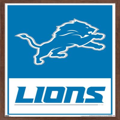 NFL Detroit Lions - Logo 21 Wall Poster, 34L" x 22.4W", Mahogany Framed Version