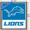NFL Detroit Lions - Logo 21 Wall Poster, 34L" x 22.4W", Mahogany Framed Version view 3