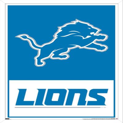 NFL Detroit Lions - Logo 21 Wall Poster, 34L" x 22.4W", White Framed Version