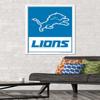 NFL Detroit Lions - Logo 21 Wall Poster, 34L" x 22.4W", White Framed Version view 2