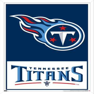 NFL Tennessee Titans - Logo 21 Wall Poster, 34L" x 22.4W", White Framed Version
