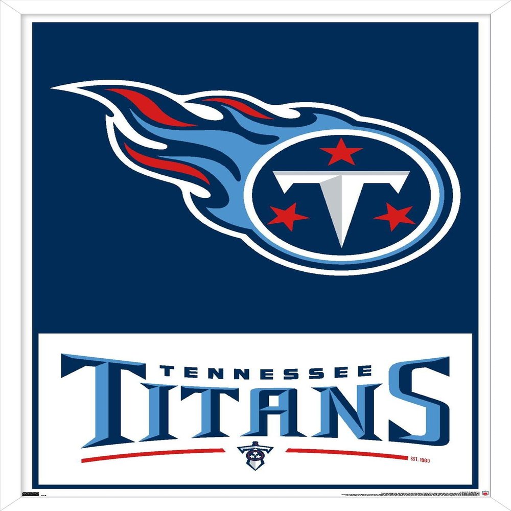 NFL Tennessee Titans - Logo 21 Wall Poster, 34L" x 22.4W", White Framed Version