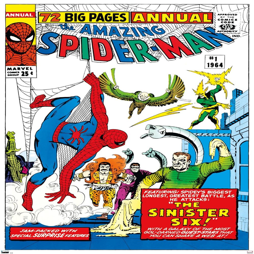 Trends International Marvel Comics The Sinister Six - Amazing Spider-Man Annual #1 Wall Poster, 34L x 22.4W, Premium Unframed Version