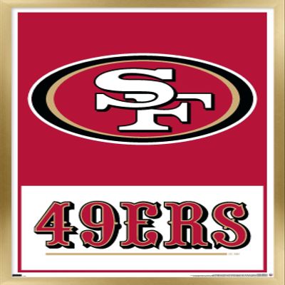 NFL San Francisco 49ers - Logo 21 Wall Poster, 34L" x 22.4W", Gold Framed Version