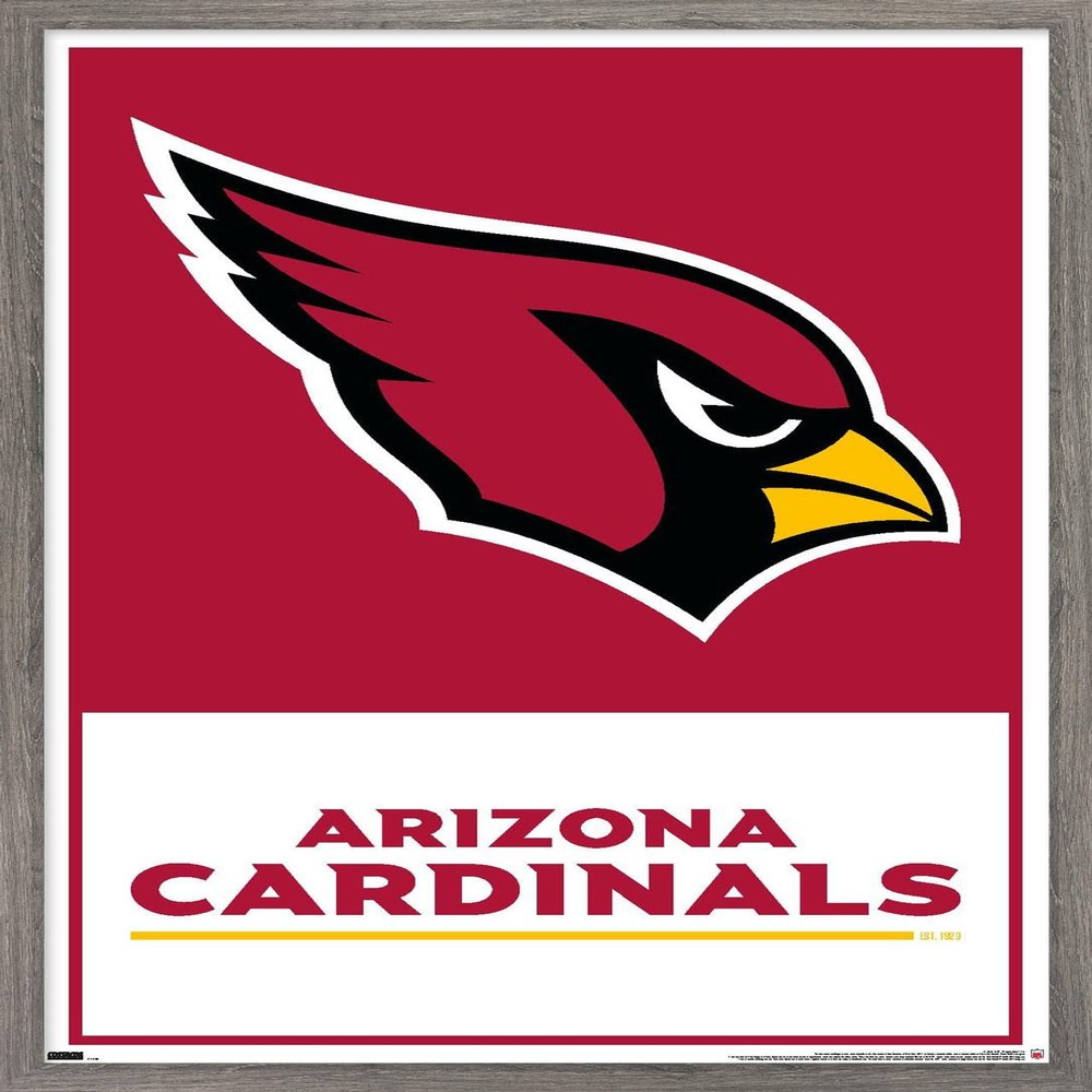 Trends International NFL Arizona Cardinals - Logo 21 Wall Poster, 22.4L x 14.7W, Barnwood Framed Version