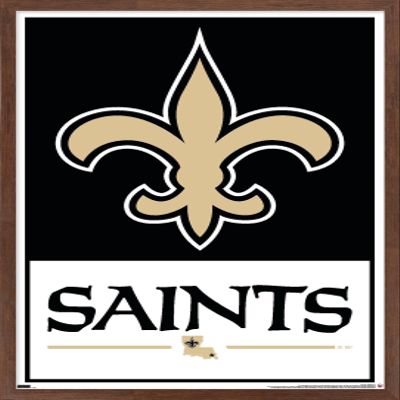Trends International NFL New Orleans Saints - Logo 21 Wall Poster, 34L x 22.4W, Mahogany Framed Version