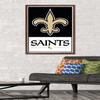 Trends International NFL New Orleans Saints - Logo 21 Wall Poster, 34L x 22.4W, Mahogany Framed Version view 2