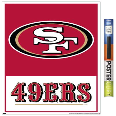 NFL San Francisco 49ers - Logo 21 Wall Poster, 34L" x 22.4W", Premium Poster & Clip Bundle