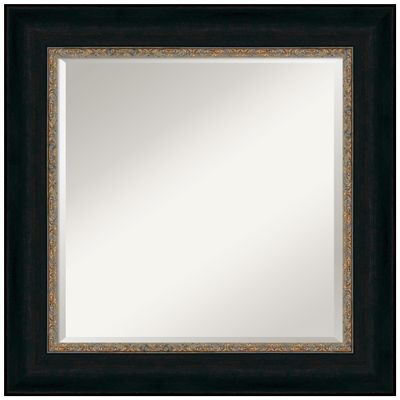 Amanti Art Bronze Wall Mirror 27x27 Paragon Bronze Square Bathroom Mirror for Wall Decor Living Room, Medium Traditional Frame, Hangs Horizonally and Vertically, Bathroom Decor, Beveled Edge
