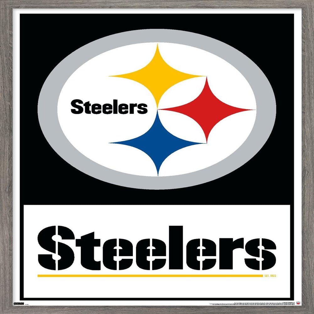 NFL Pittsburgh Steelers - Logo 21 Wall Poster, 34L" x 22.4W", Barnwood Framed Version