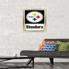 NFL Pittsburgh Steelers - Logo 21 Wall Poster, 22.4L" x 14.7W", Gold Framed Version view 2