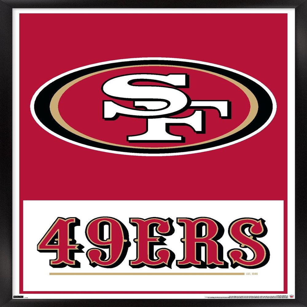 NFL San Francisco 49ers - Logo 21 Wall Poster, 34L" x 22.4W", Black Framed Version