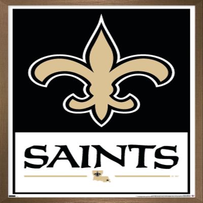 Trends International NFL New Orleans Saints - Logo 21 Wall Poster, 34L x 22.4W, Bronze Framed Version